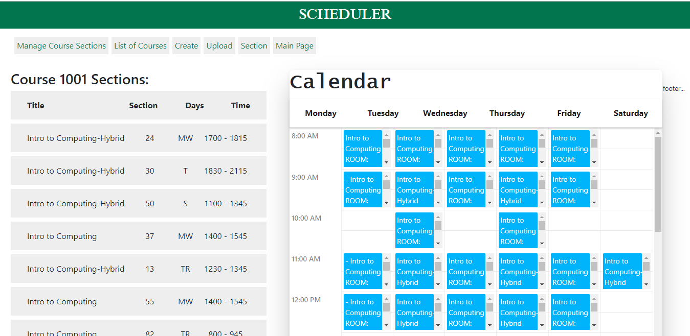Scheduler for Faculty